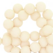 Acrylic beads 4mm round Matt Papyrus white beige